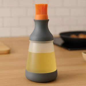 20 Innovative Silicone Oil Bottle With Basting Brush Dispenser Combo Smart Kitchen Tool For Cooking Baking Grilling Pan