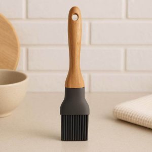 24 Elegant Wooden Handle Silicone Pastry Brush Heat Resistant Comfort Grip Basting Brush For Aesthetic Kitchen Counter Decor